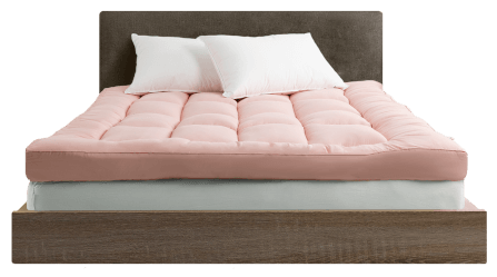 แผ่นรองนอน 3.5 ฟุต ibed รุ่นเอ็กซ์ตร้า (ลายตาราง) หนา 5 นิ้ว Peach_0